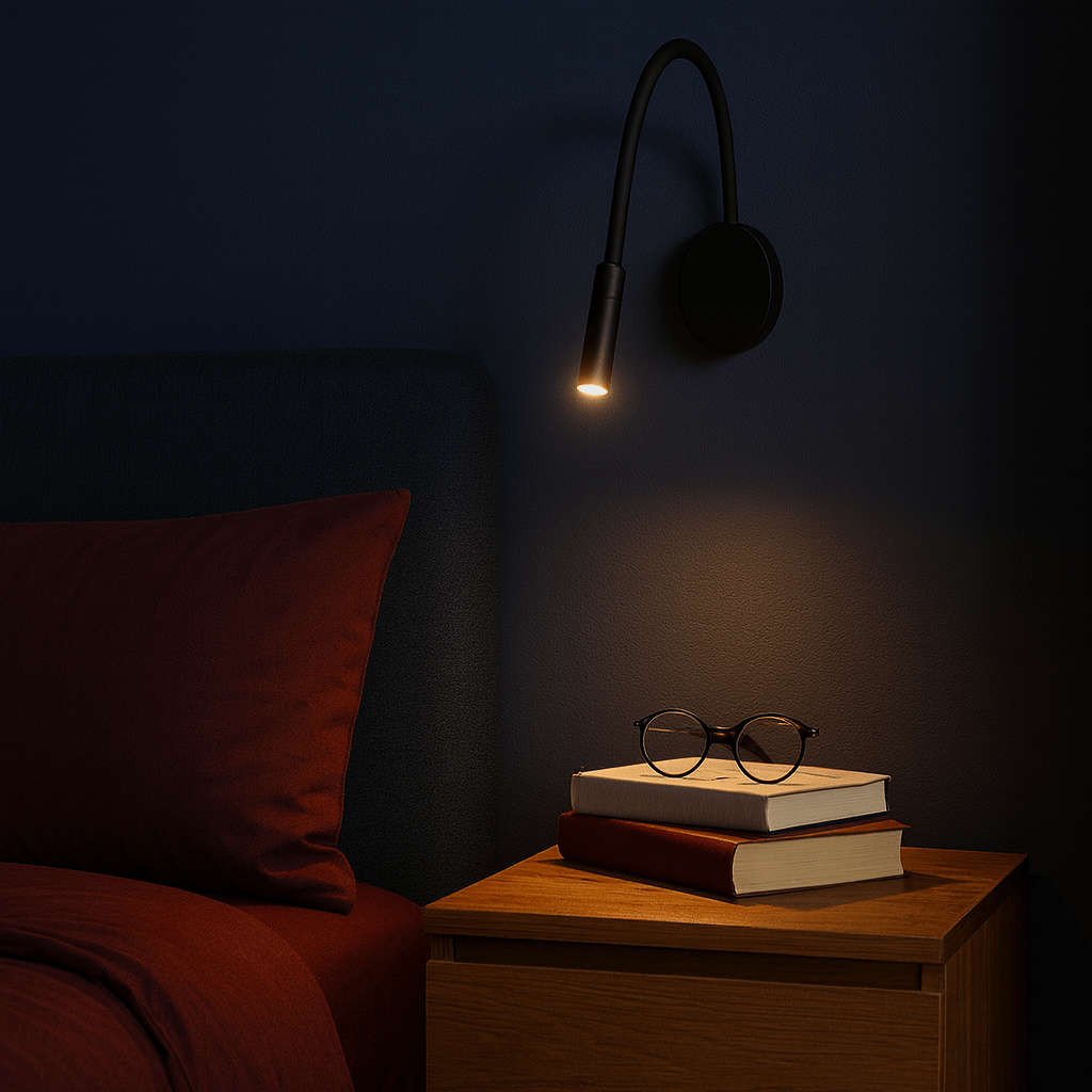 Sheraton Black LED Wall Light - Flexible Arm