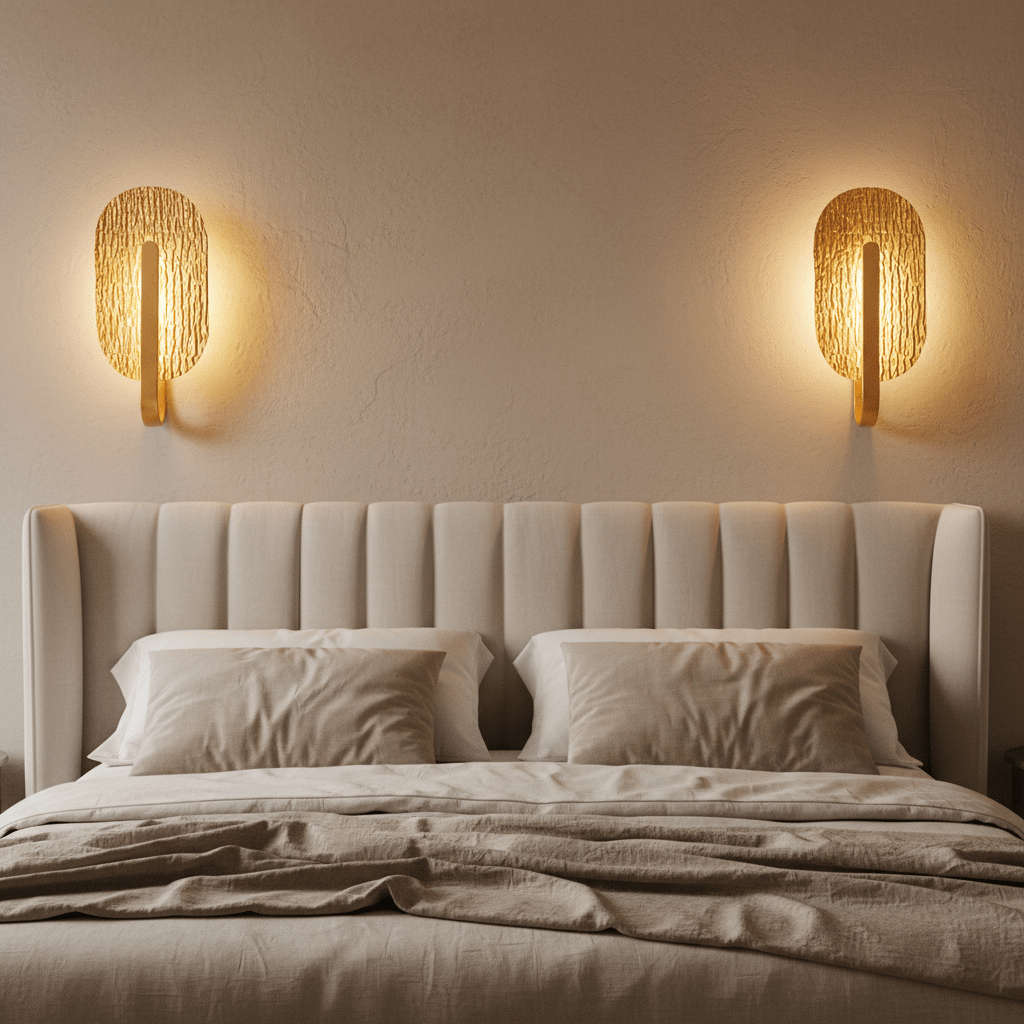 Oval Golden Leaf LED Wall Light