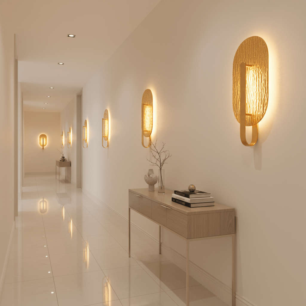 Oval Golden Leaf LED Wall Light
