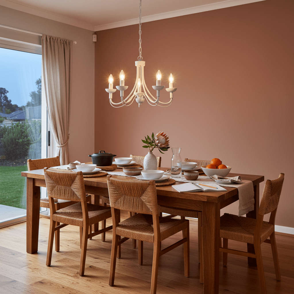 5 Light White Chandelier