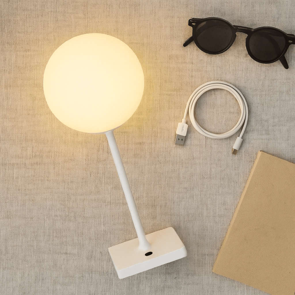 Pop White LED Table Lamp - Rechargeable