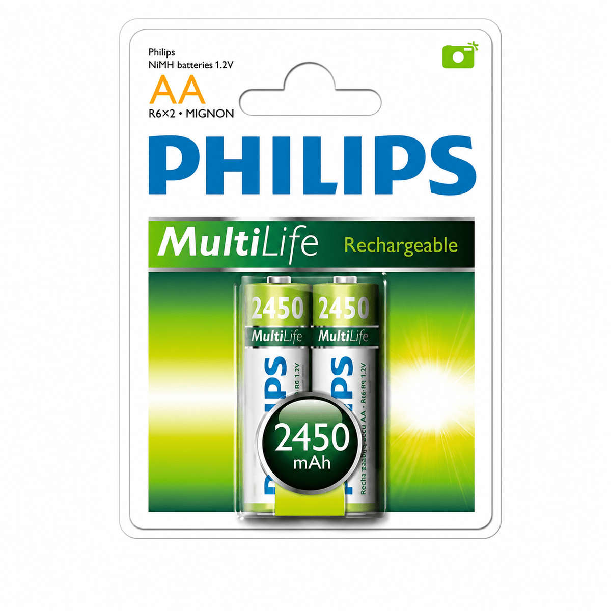 Multilife Rechargeable AA batteries - 2 Pack