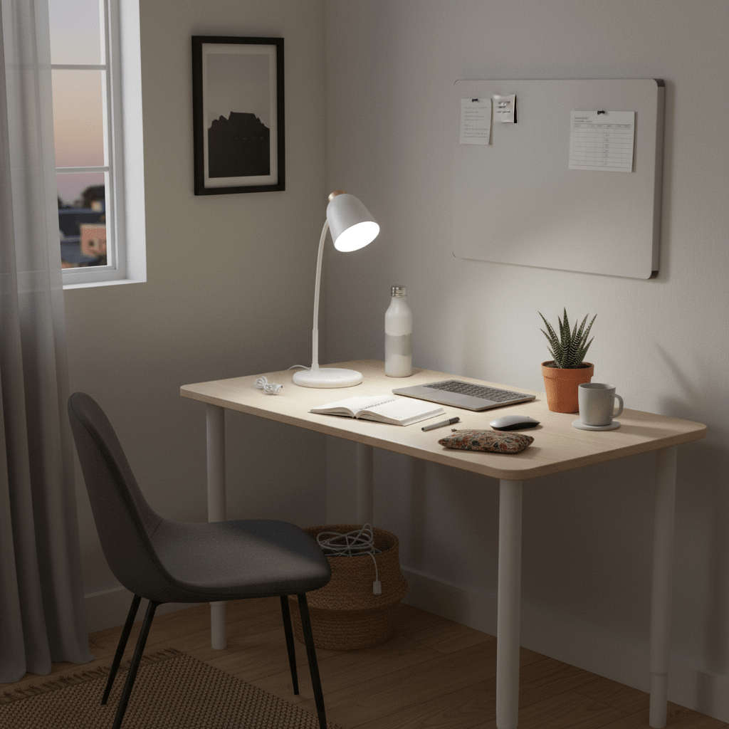 White LED Desk Lamp - CCT & Rechargeable