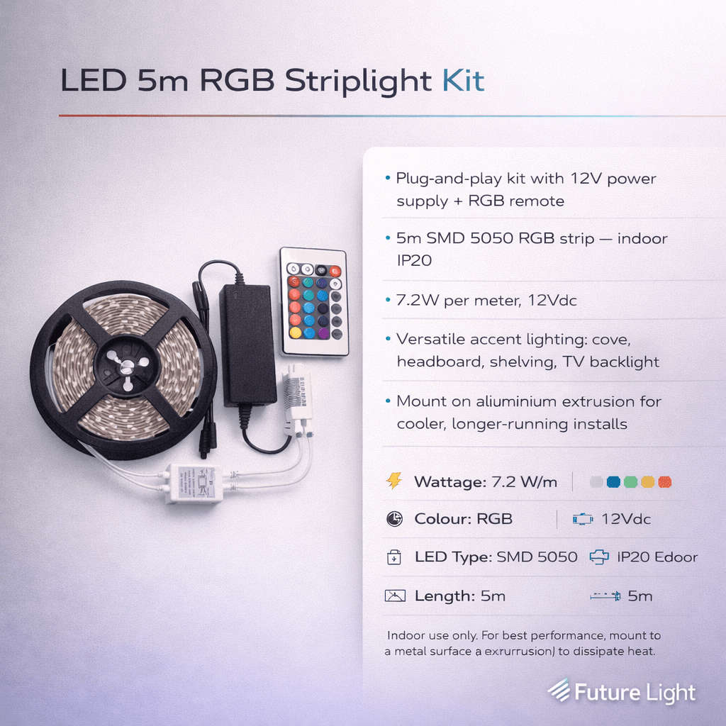 LED 5m RGB Striplight Kit