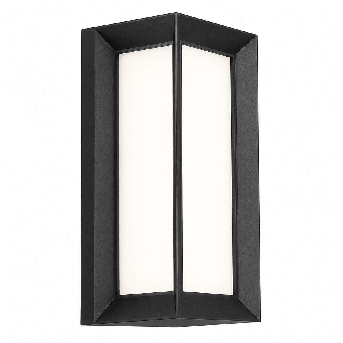 Coastal Framed Black LED Outdoor Wall Light Opal Diffuser