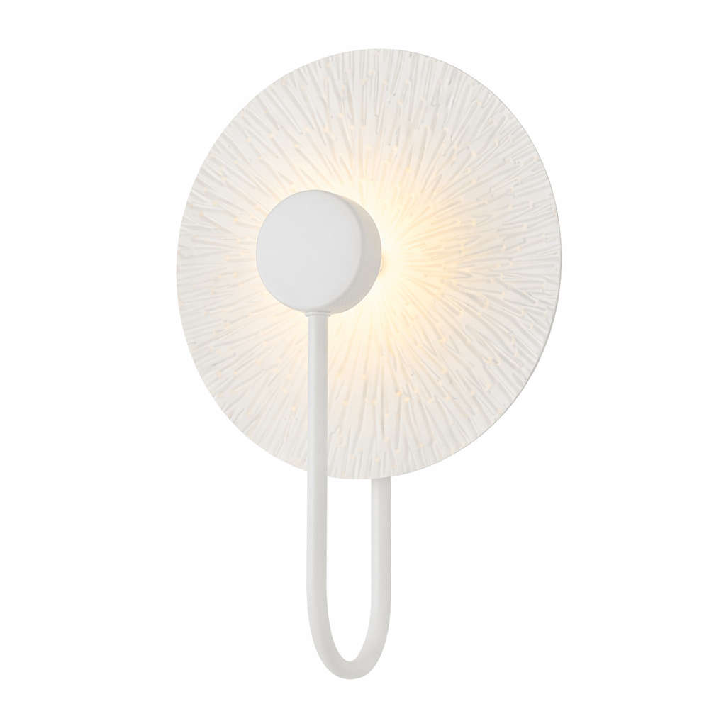 Round White Leaf LED Wall Light