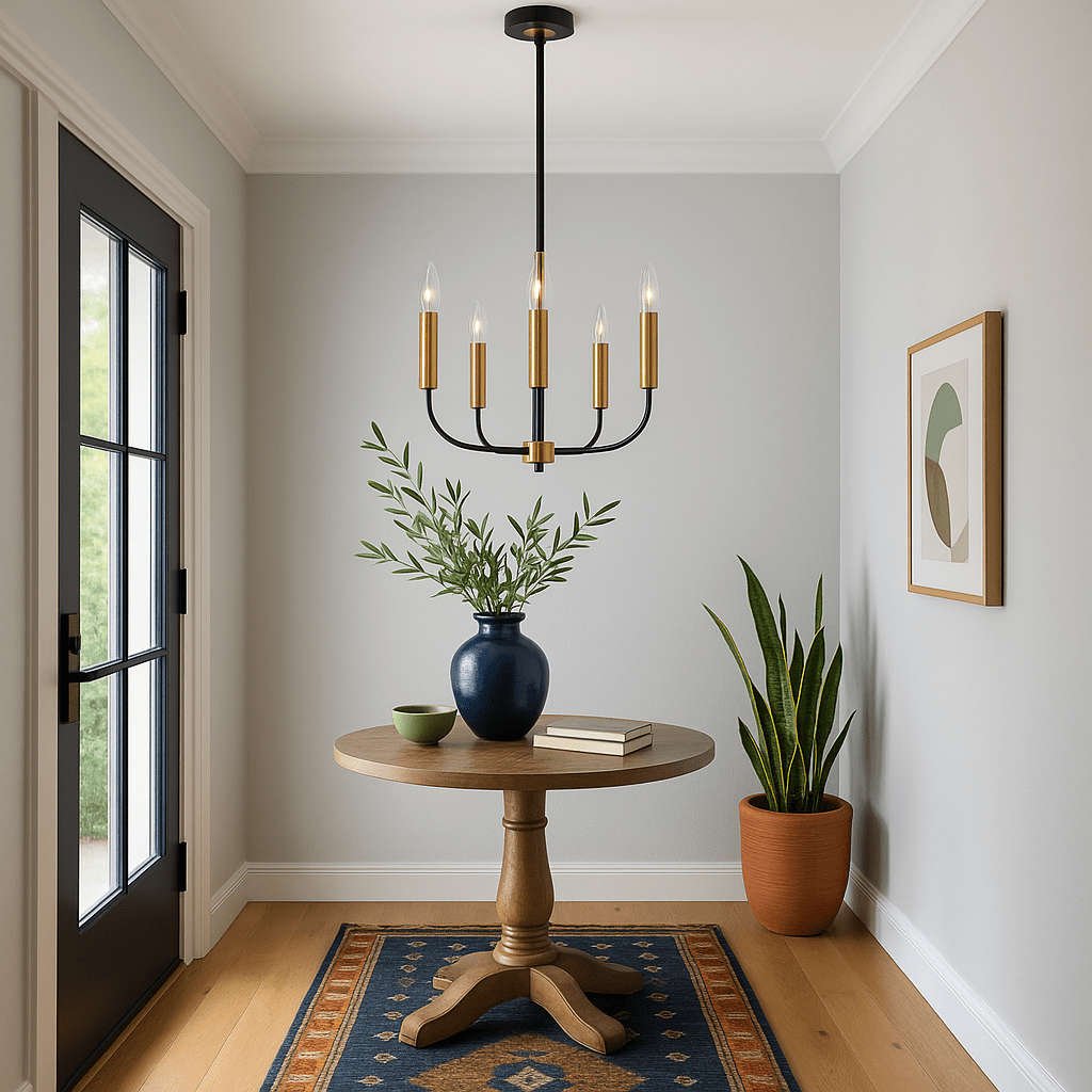Black & Gold 5 Light Chandelier