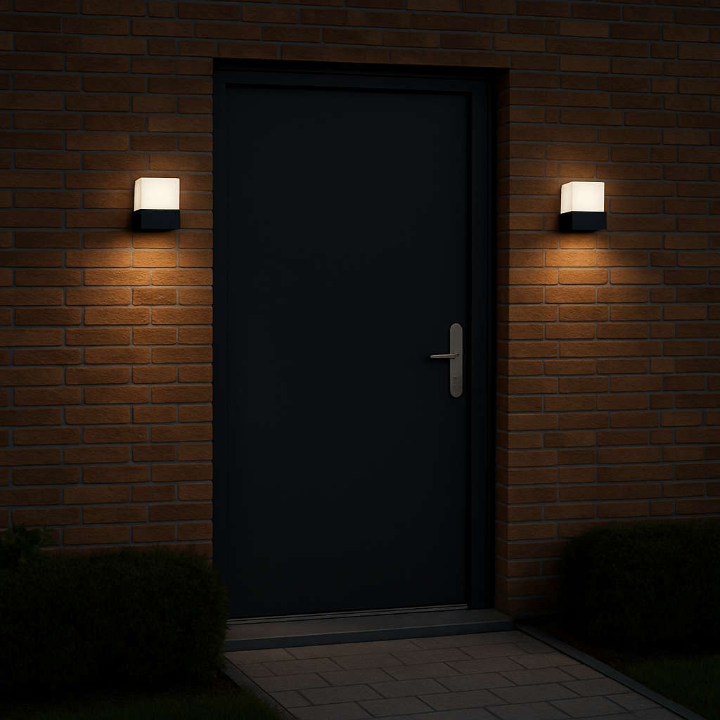 Warm White Black LED Coastal Wall Light IP44