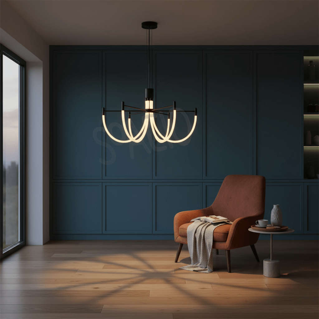 Fluxa Black & White Metal Pendant Light with Silicone Diffuser