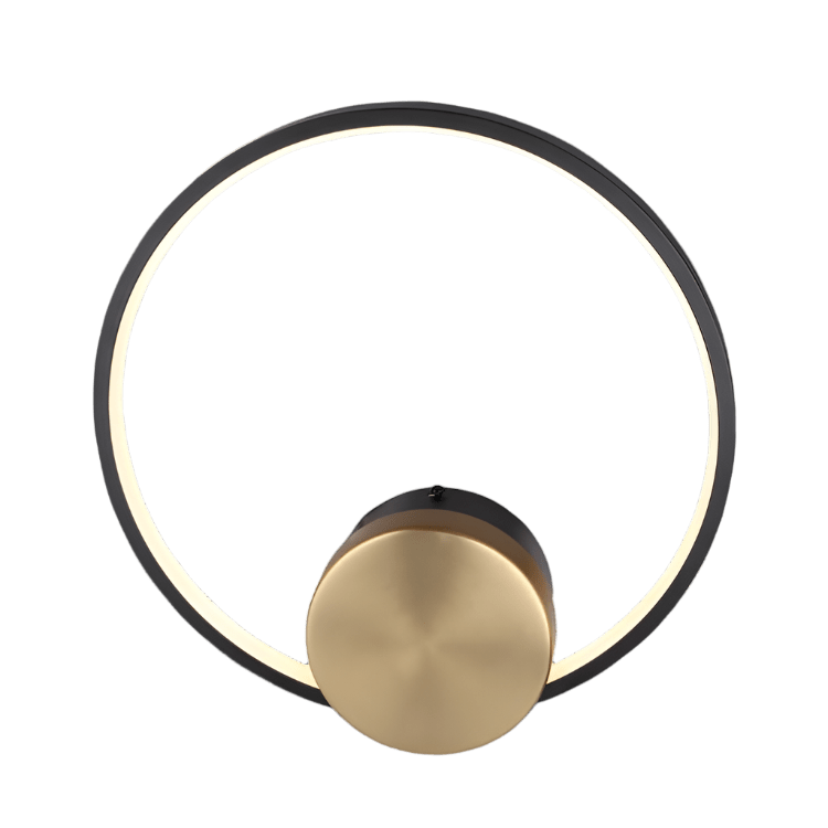 LED Ring Wall Light Black & Gold
