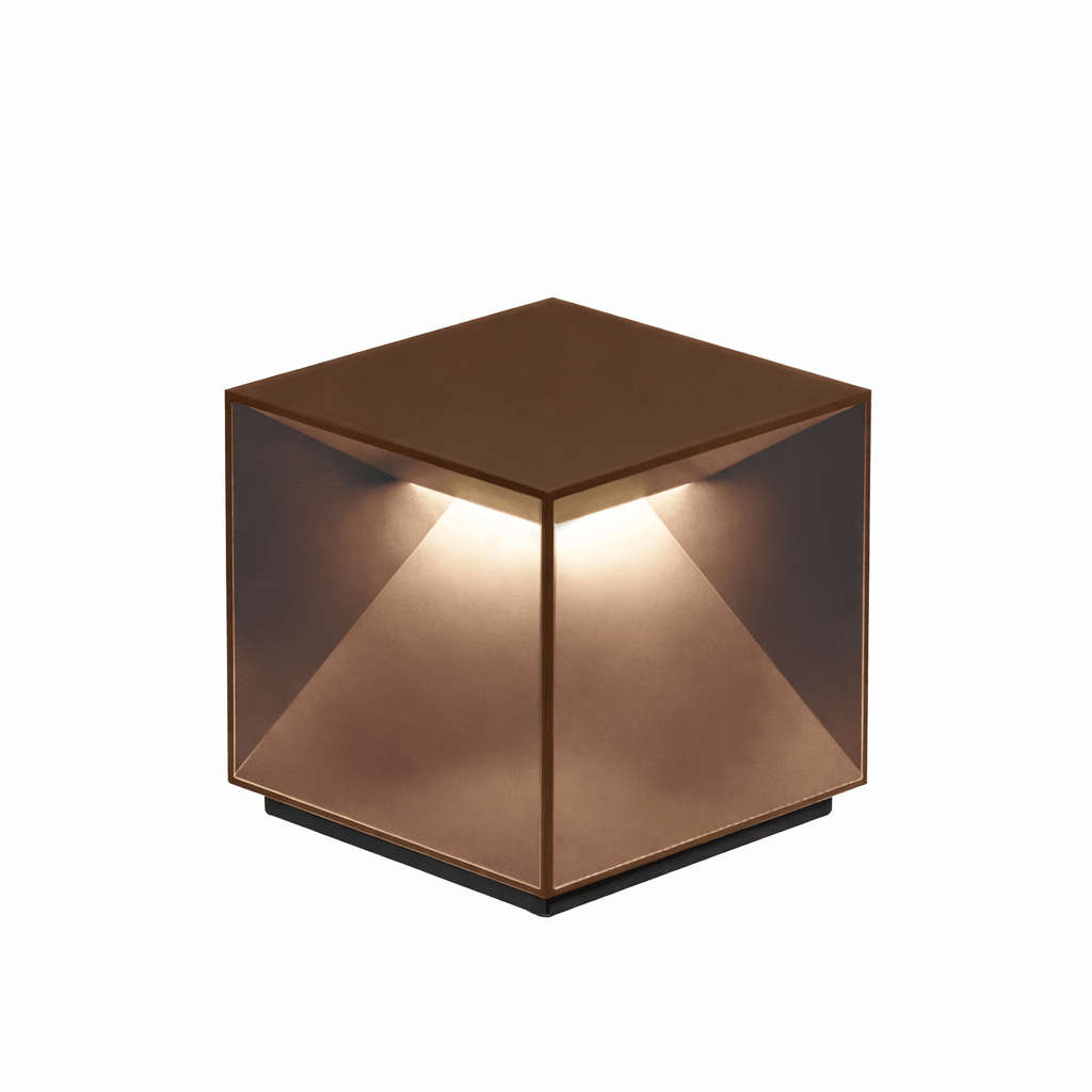 Corten Cubo Maxi Table Lamp - Dimmable Rechargeable