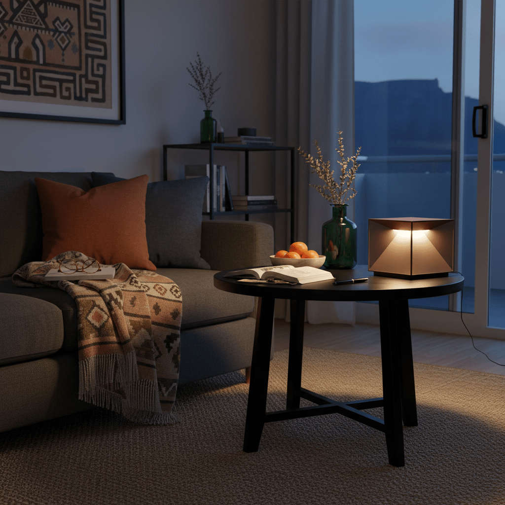 Corten Cubo Maxi Table Lamp - Dimmable Rechargeable