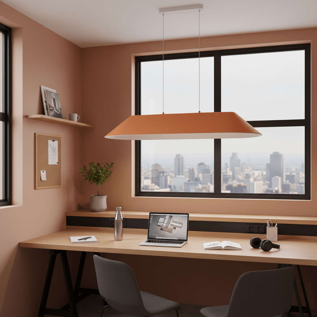Akira Long Mustard/Grey LED Pendant Light
