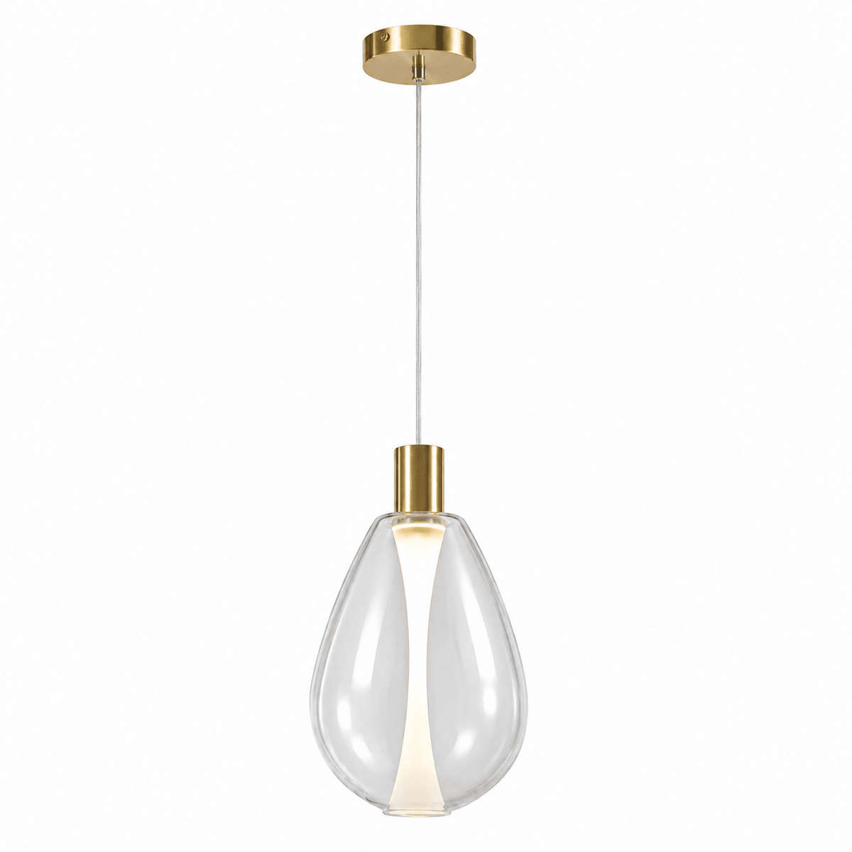 Clear Glass LED Pendant Light - Warm White Minimalist
