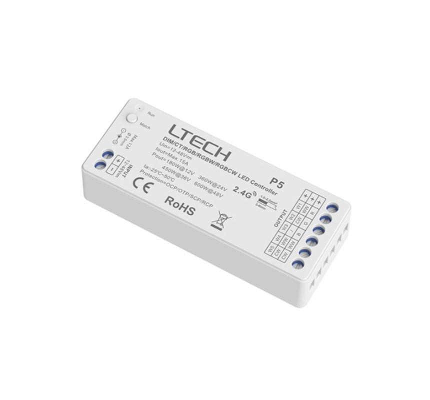 P5 5-Channel DIM CT RGB RGBW RGBCW LED Controller