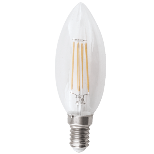4.5W Dimmable White Candle Filament LED Bulb  E27, 2700K Warm White