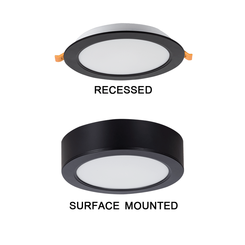 LED Ceiling Fitting Matt Black Ceiling Light - Dual Mount
