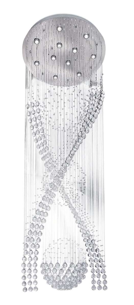 Stainless Steel & Crystal Chandelier