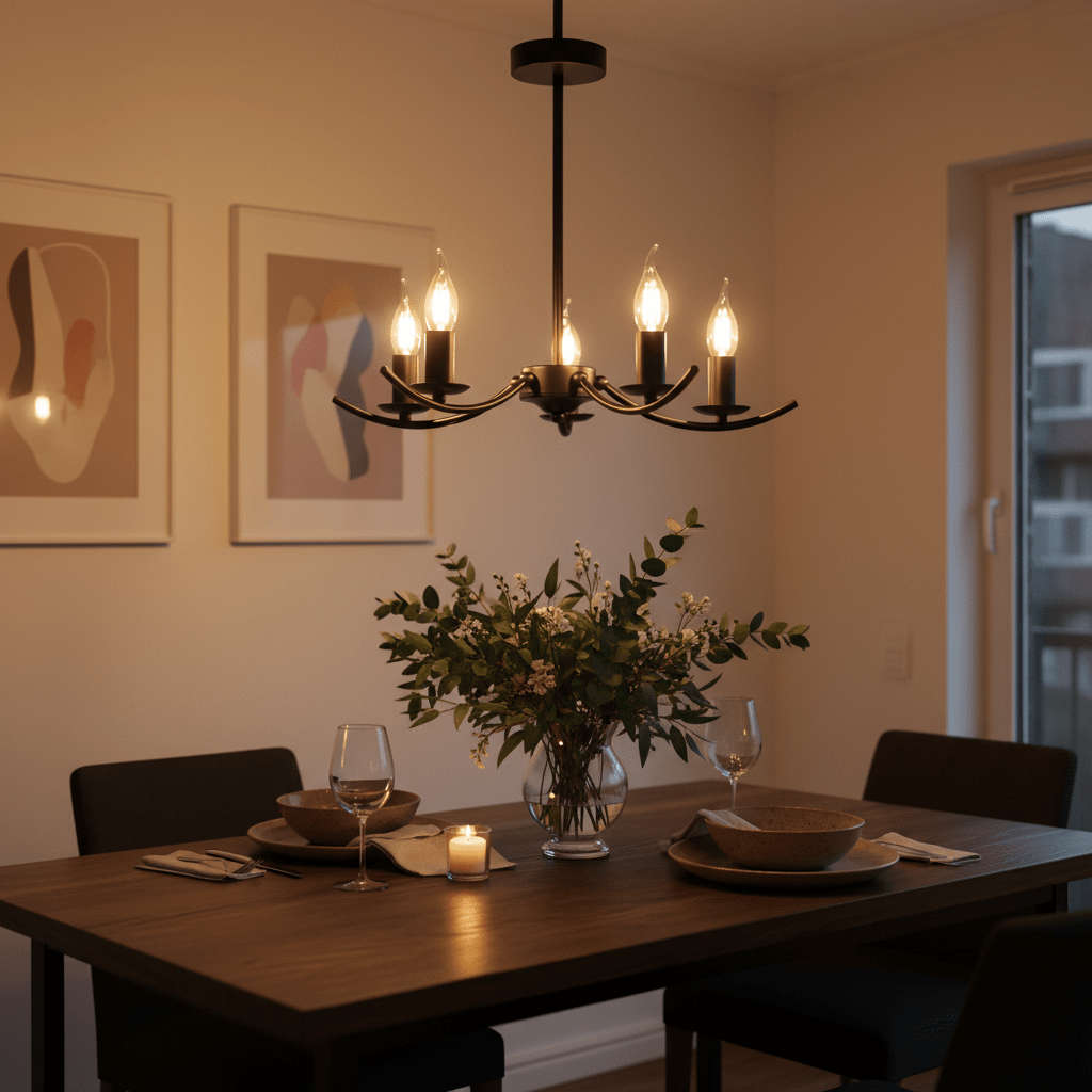 Elim 5 Light Black Chandelier