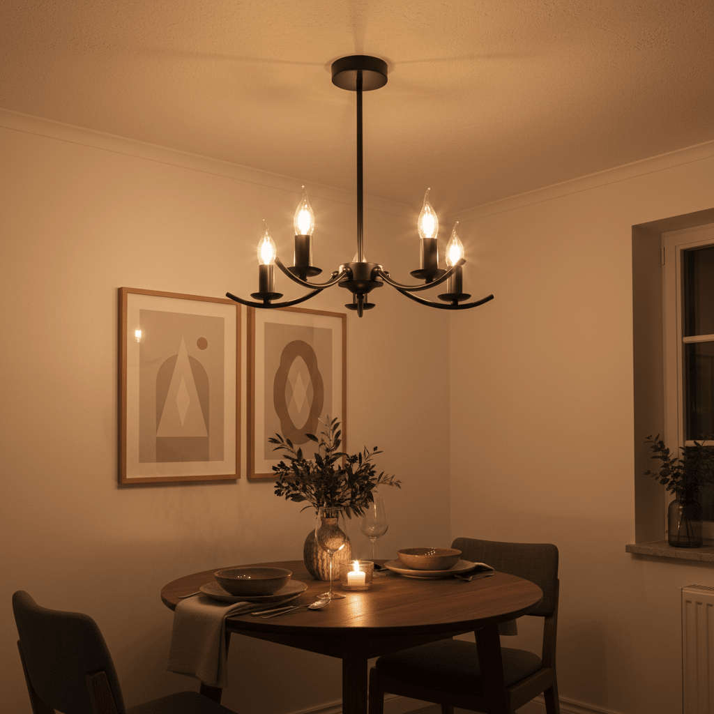 Elim 5 Light Black Chandelier