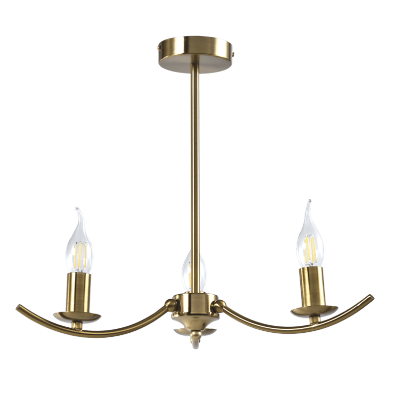 Elim 3 Light Gold Chandelier