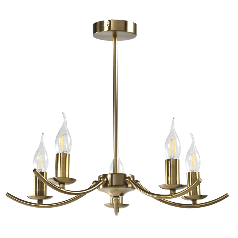 Elim 5 Light Gold Chandelier