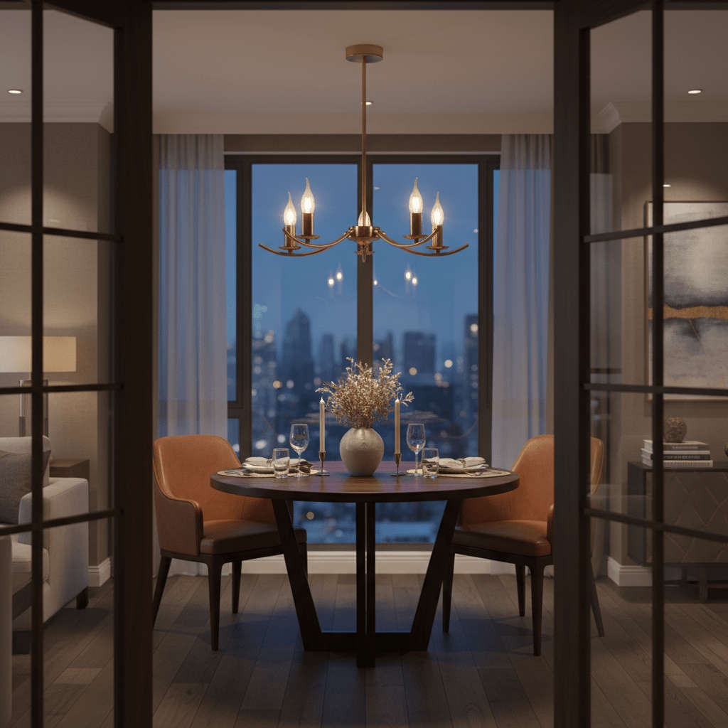 Elim 5 Light Gold Chandelier