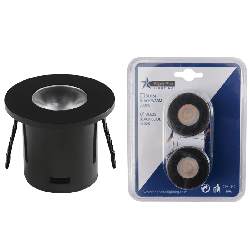 Black LED Downlight Circular - 2 Pack
