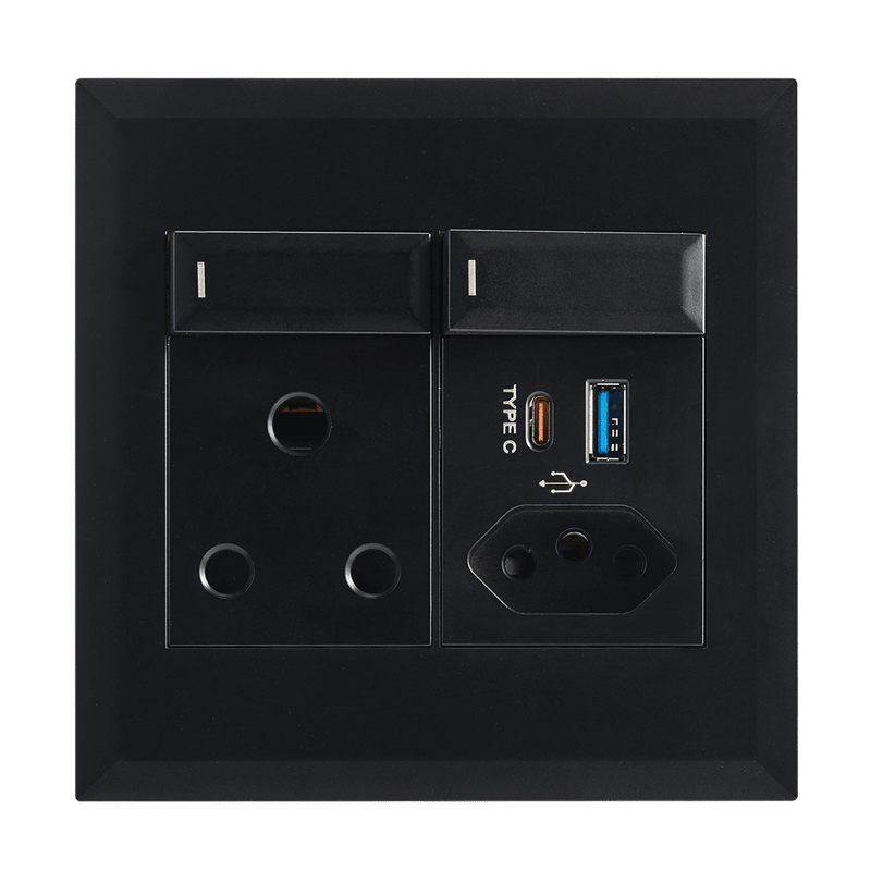 16A Slim RSA Socket with USBA & USBC - 4 x 4