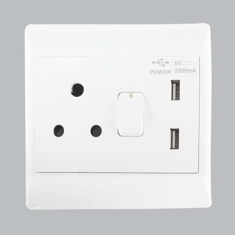 EPL White Socket - 16 Amp Socket + 2 x USB