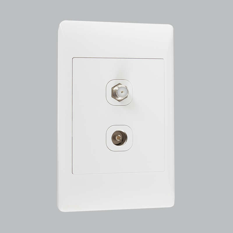 White TV & Satellite Socket 2X4