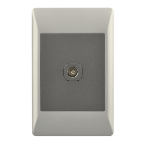 White TV Socket 2X4 Dual Output