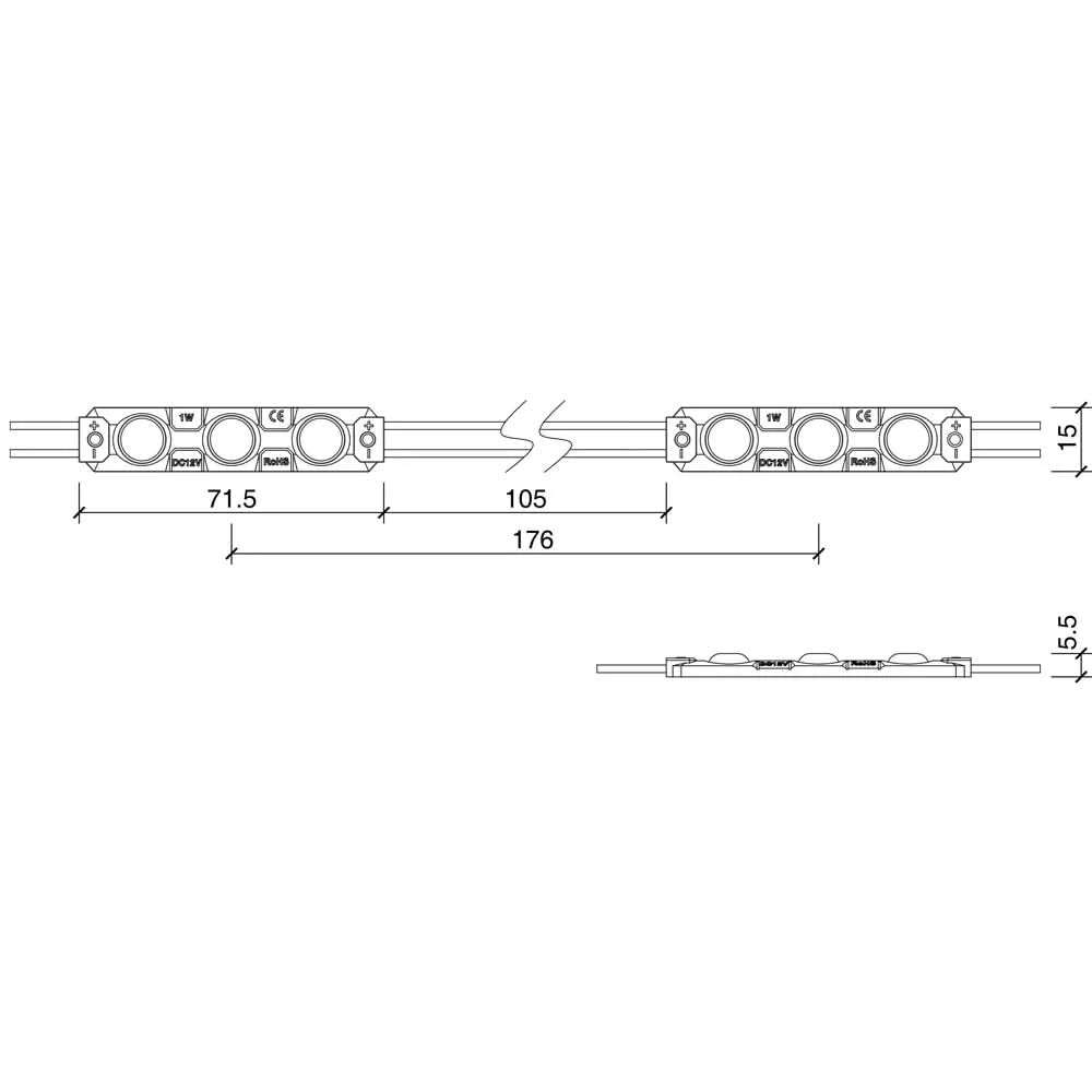 LED Module - 2 Chip - Daylight (7000K)