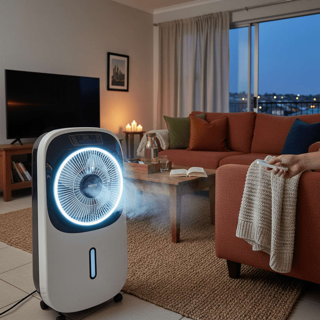 Rechargeable Fan - Mist Fan with LED Light (Remote)