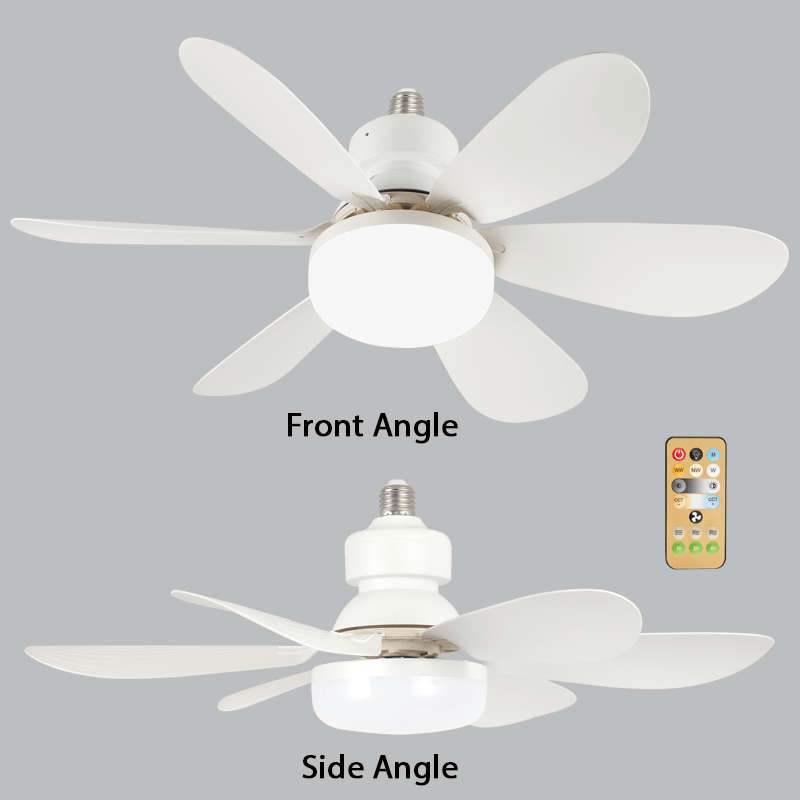 Mini E27 Ceiling Fan with Light and Remote Control