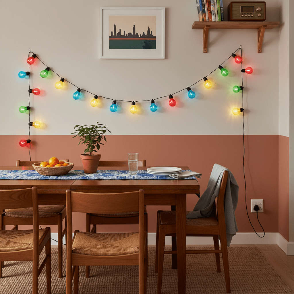 Party Lights - 5 Meter Festoon Light Cable including Bulbs