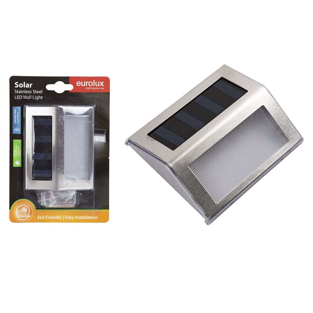 Silver Solar LED Wall / Step Light
