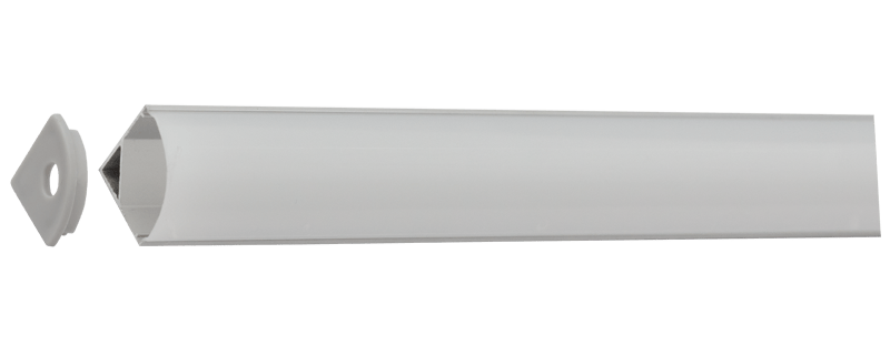 LED Extrusion with Frosted Cover - Corner A13 Profile Complete (3m)