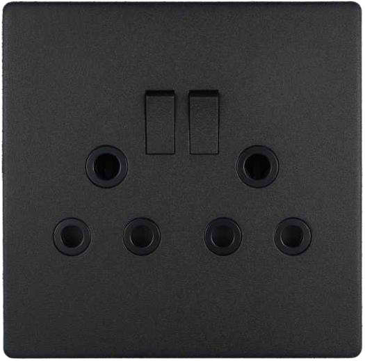 Black Double 16A Wall Socket