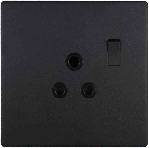 Black Single 16A Wall Socket