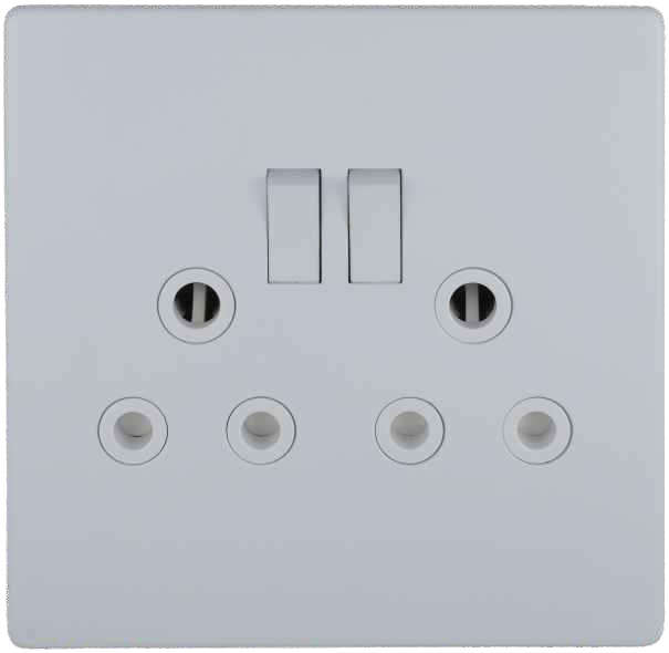 White Double 16A Wall Socket