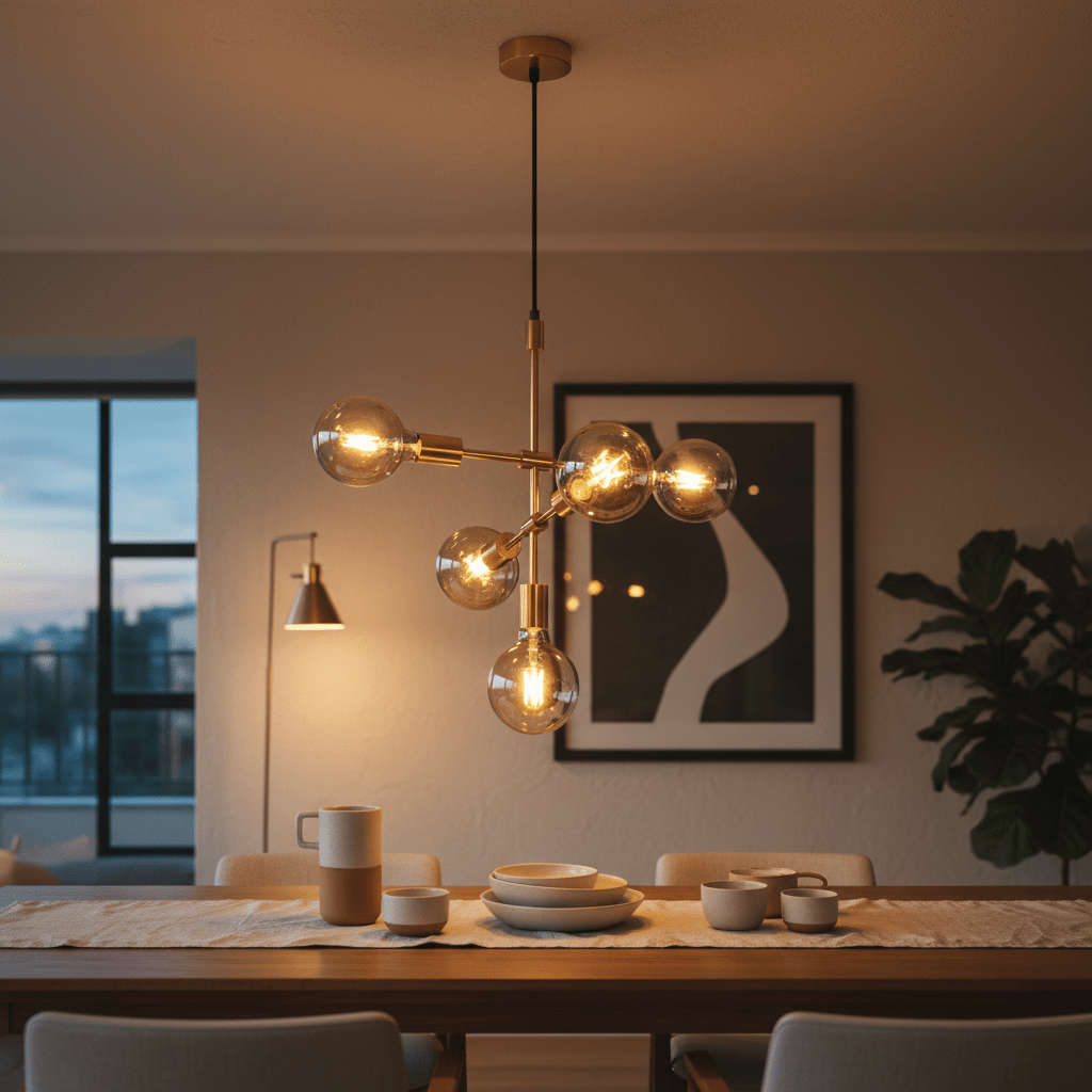 Ballito 5 Light Gold Pendant