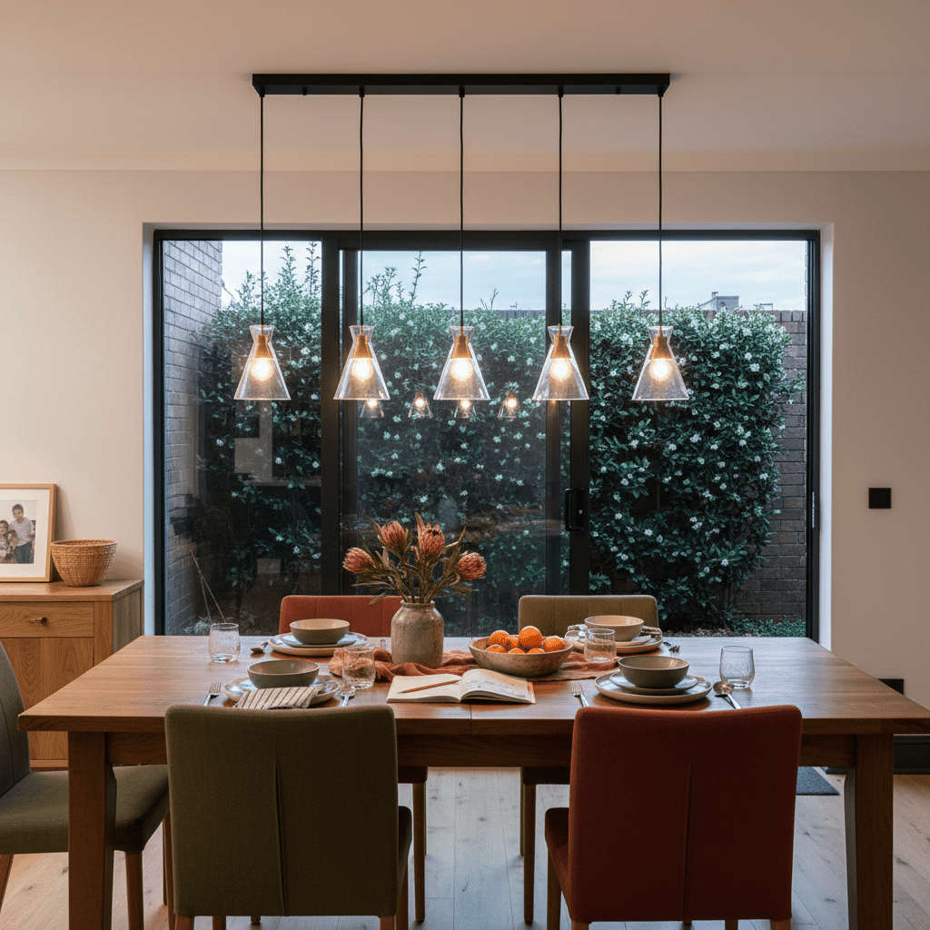 Black & Gold Cleopatra 5 Light Landscape Pendant Light