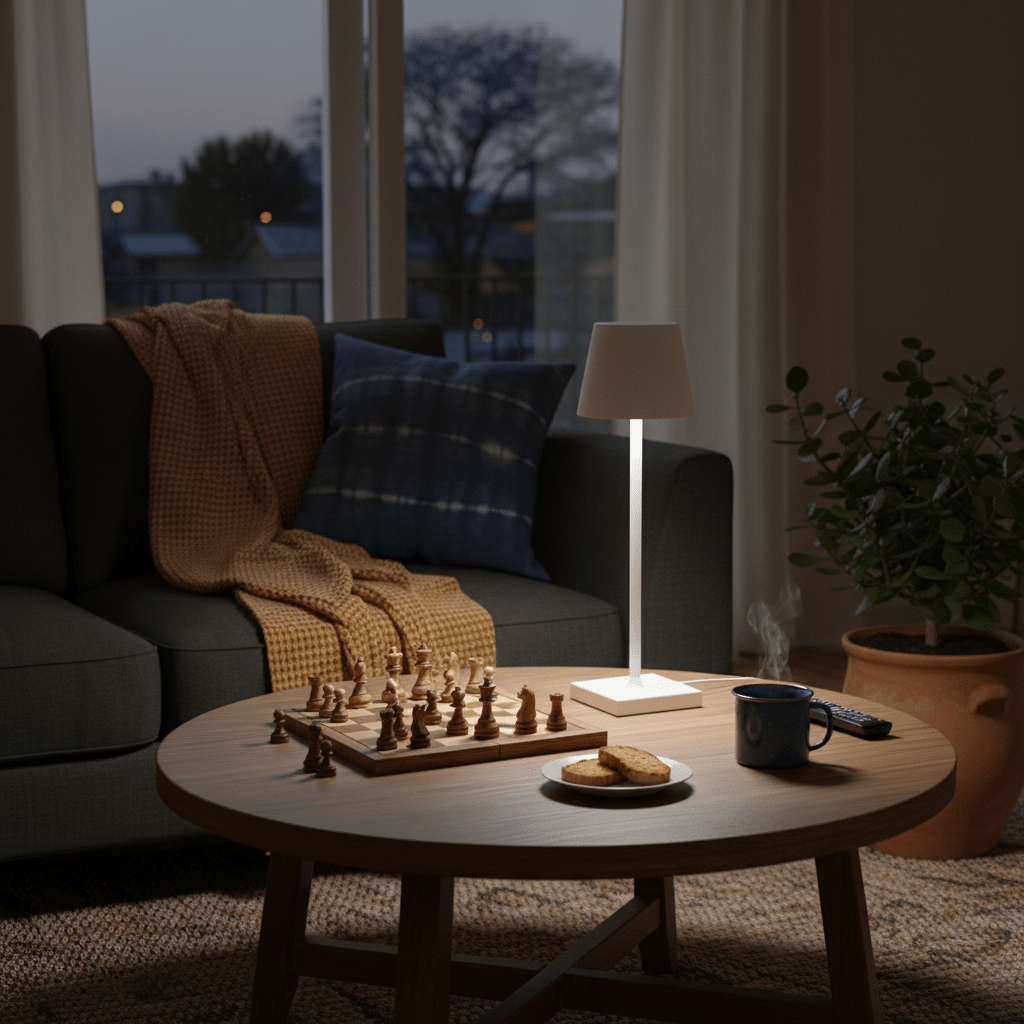 White Rechargeable Table Lamp