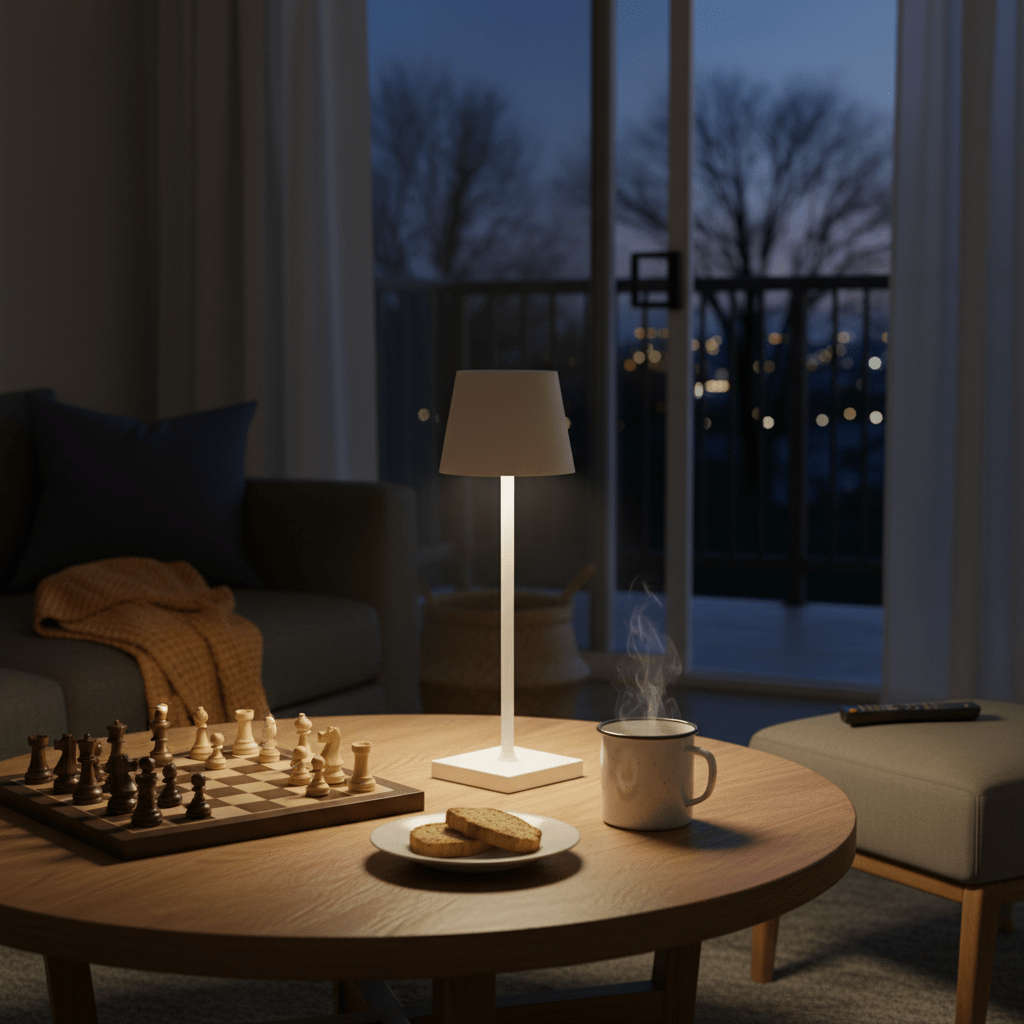 White Rechargeable Table Lamp