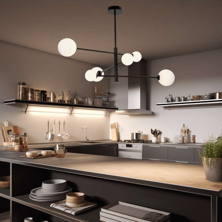 Leah 6 Light Black Pendant