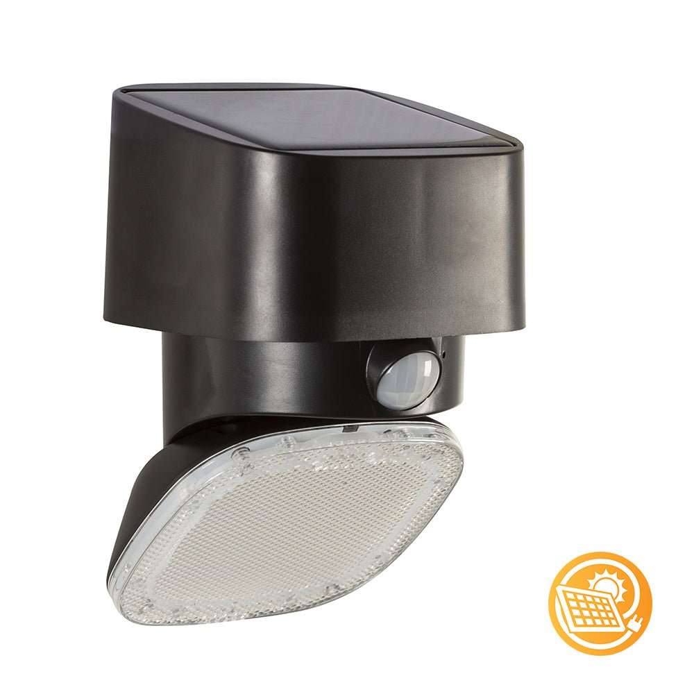 Mars 2 Black Solar Outdoor Wall Light IP65