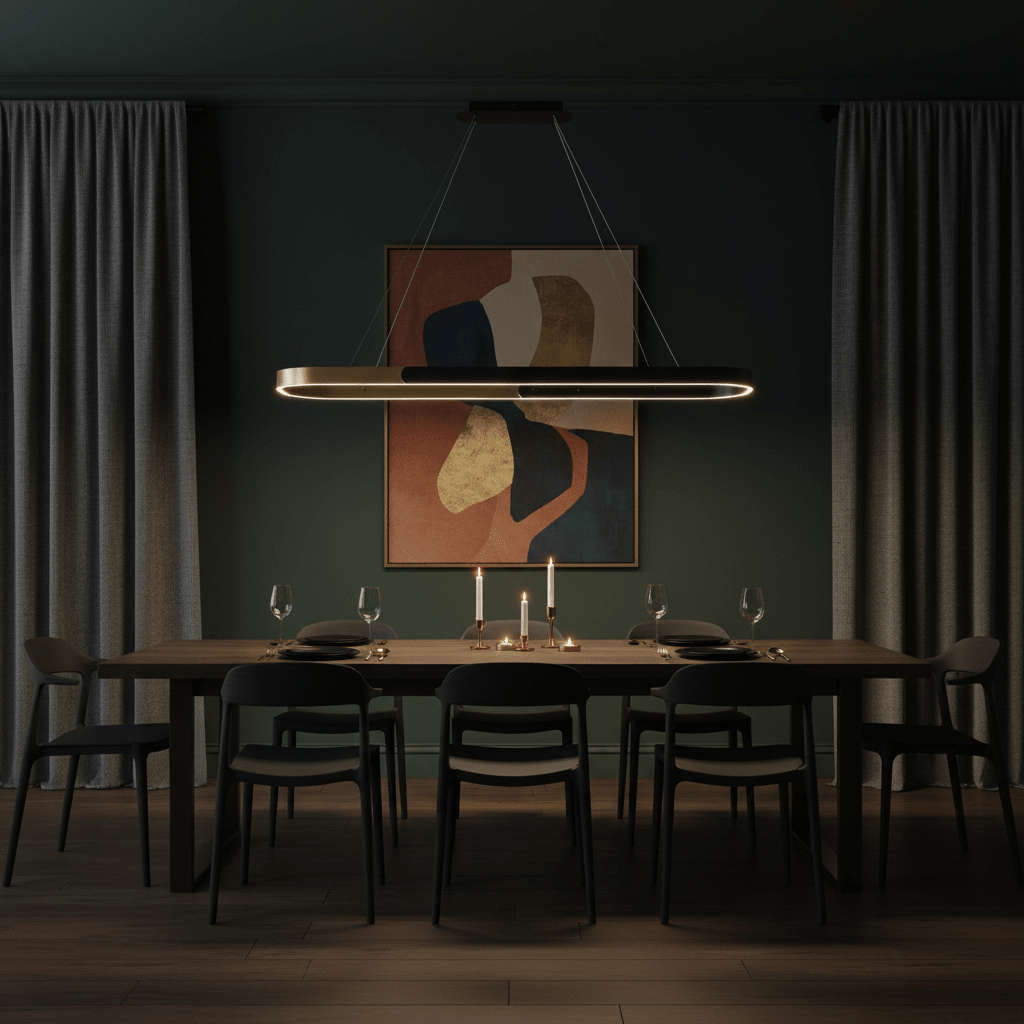 Black & Brass Linear CCT Pendant Light