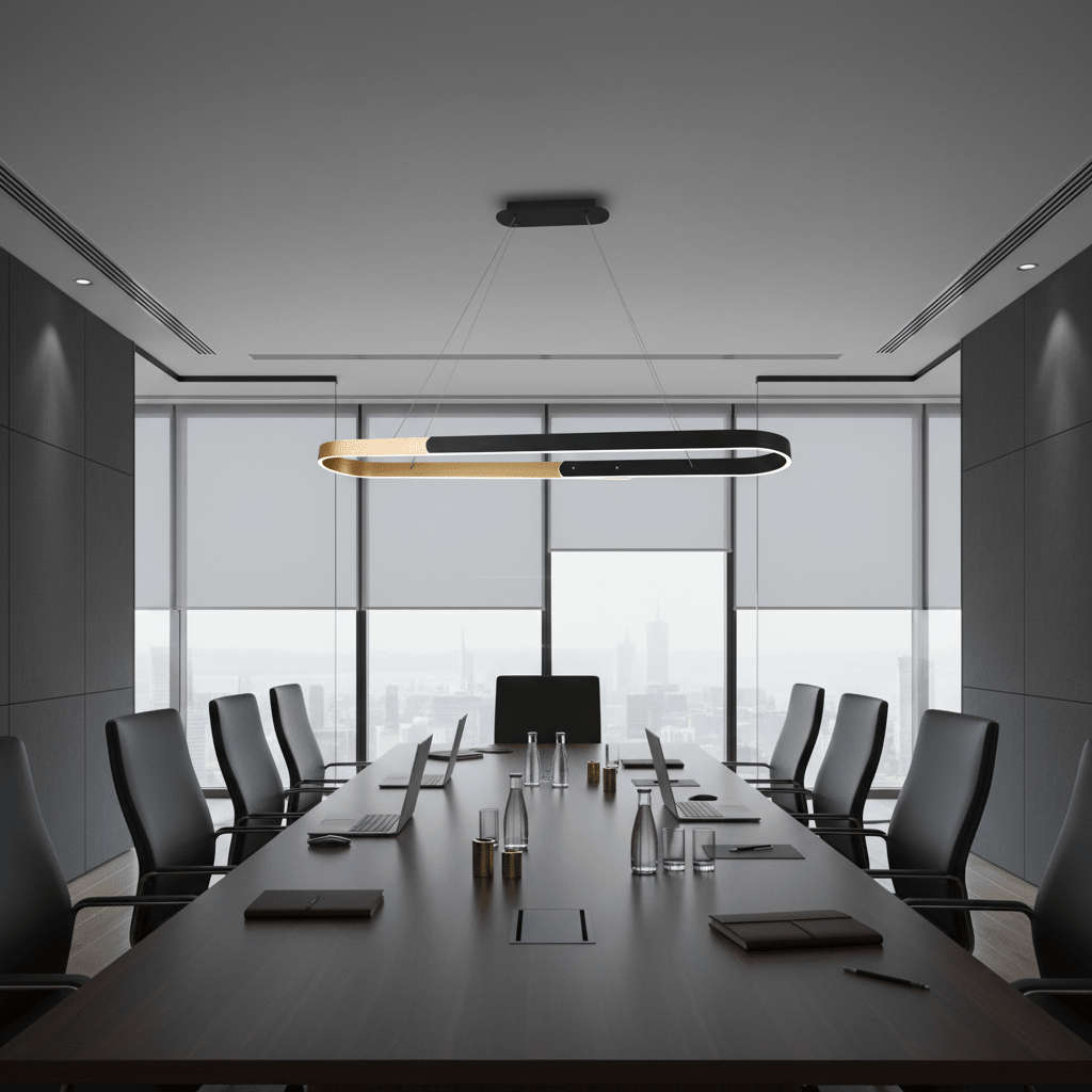 Black & Brass Linear CCT Pendant Light