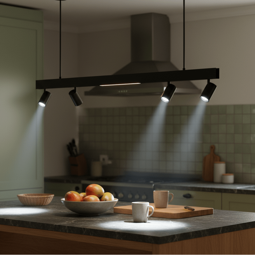 Magnetic Track Light Black LED Pendant